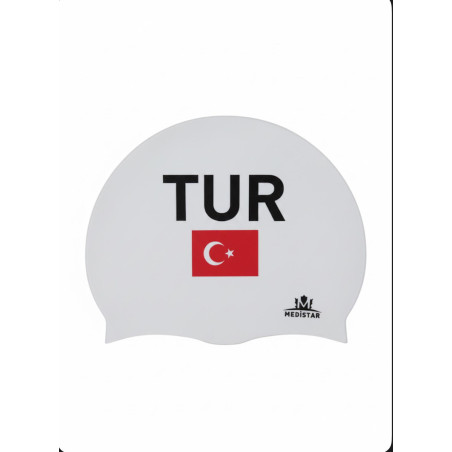 Türk Bayrağı Baskılı Bone | Silikon Yüzücü Bonesi